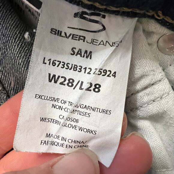 Silver Jeans Womens 28 X28 Sam Boyfriend Distressed Stretch Pants - Picture 6 of 11